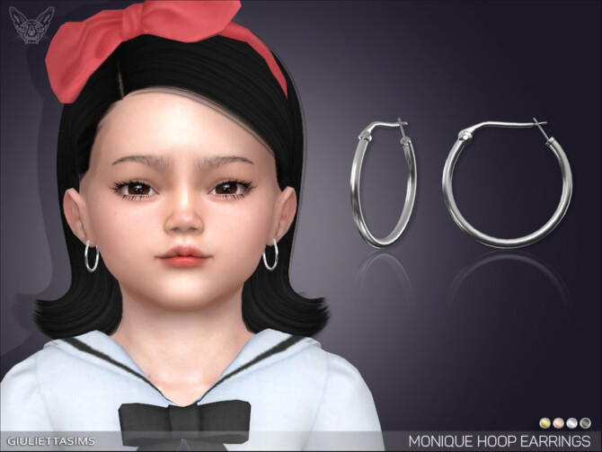 Sims 4 Monique Hoop Earrings For Toddlers by feyona at TSR