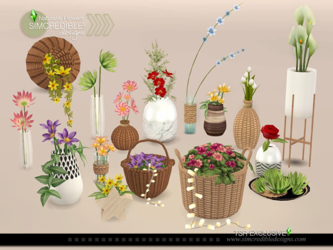 Sims 4 Naturalis Flowers by SIMcredible at TSR