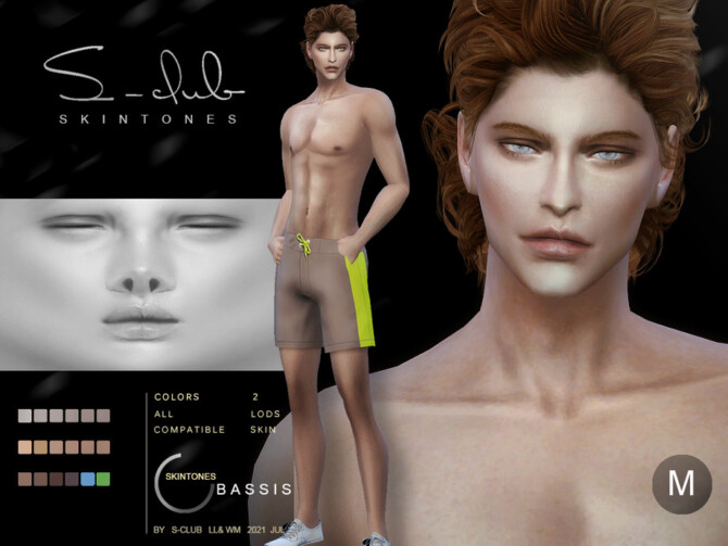 Sims 4 Shine overlay skintones for male by S Club at TSR