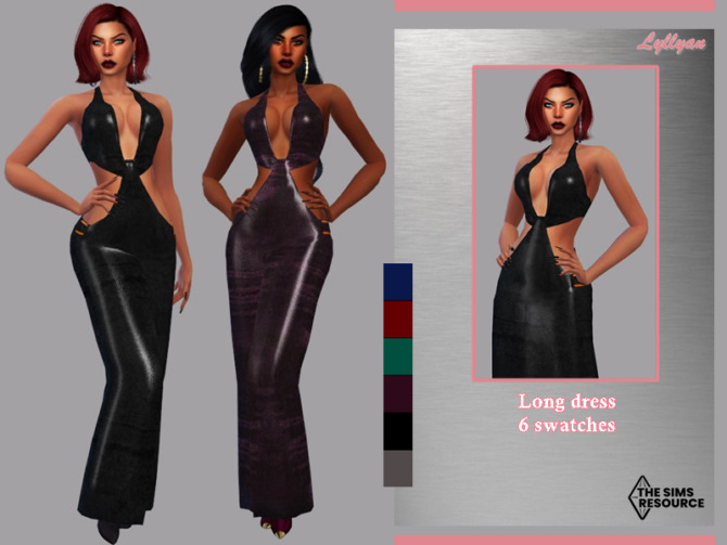 Sims 4 Long dress Luna by LYLLYAN at TSR