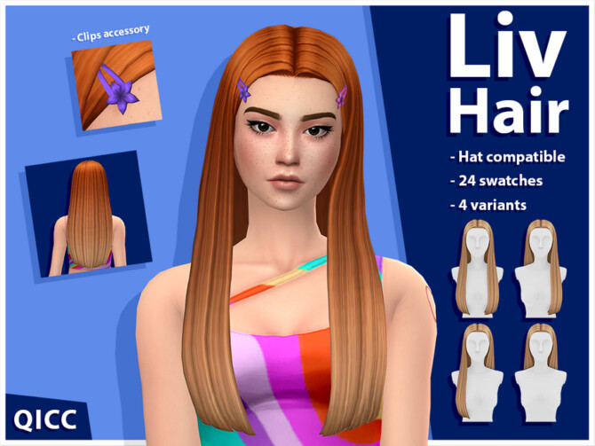 Sims 4 Liv Hair Set by qicc at TSR