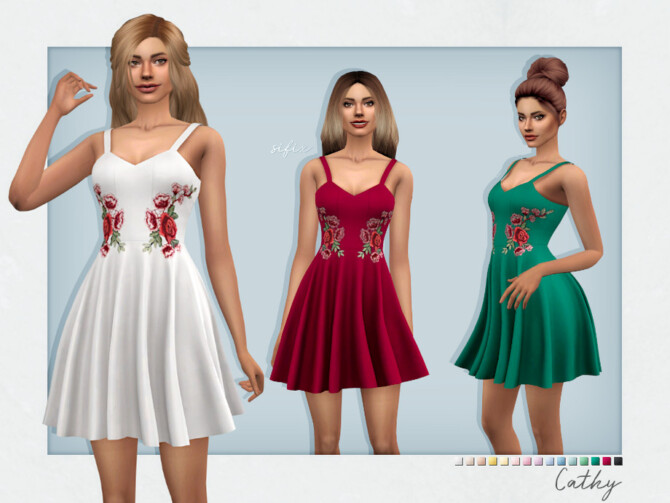 Sims 4 Cathy Dress by Sifix at TSR