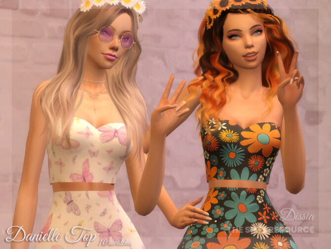 Sims 4 Danielle Top by Dissia at TSR