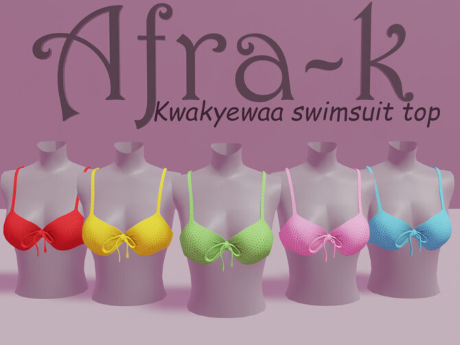 Sims 4 Kwakyewaa swimsuit top by akaysims at TSR
