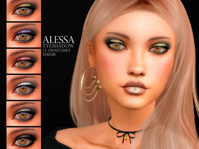 Sims 4 Alessa Eyeshadow N10 by Suzue at TSR