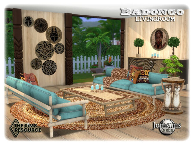 Sims 4 Badongo living room by jomsims at TSR