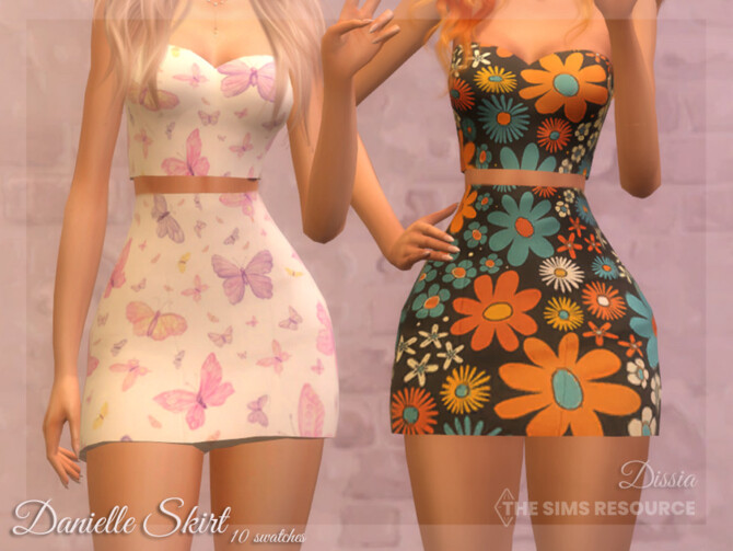 Sims 4 Danielle Skirt by Dissia at TSR