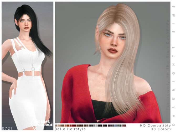 Sims 4 Belle Hairstyle by DarkNighTt at TSR