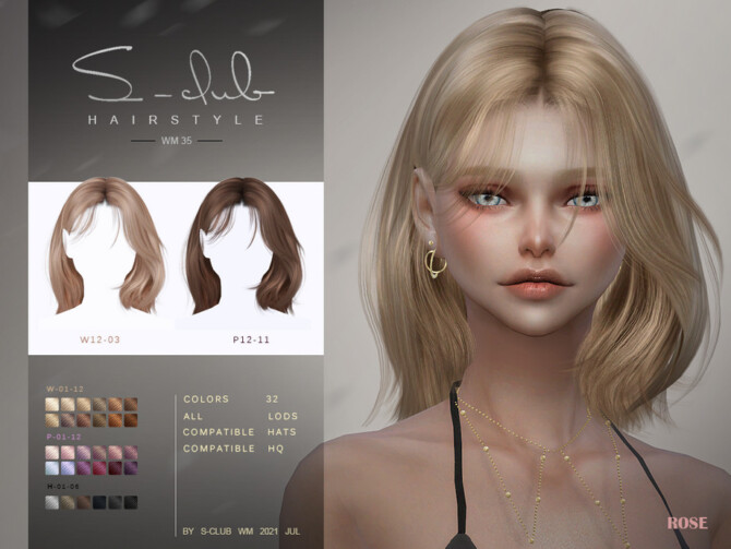 Sims 4 Natural mi long hair (ROSE) by S CLub at TSR