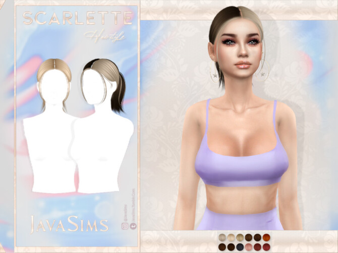 Sims 4 Scarlette Hairstyle by JavaSims at TSR