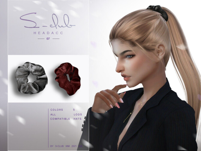 Sims 4 Rubber band for Ponytail hair by S Club at TSR