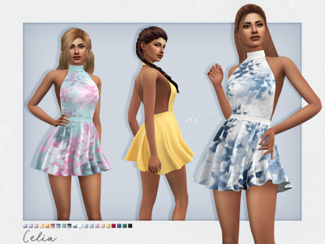 Sims 4 Celia Dress by Sifix at TSR