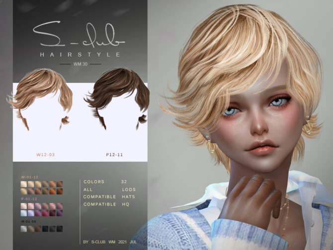 Sims 4 CC Short Blue Hair - wide 2