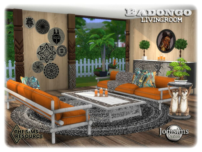 Sims 4 Badongo living room by jomsims at TSR