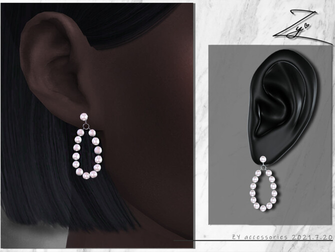 Sims 4 Pearl Earrings by Zy at TSR