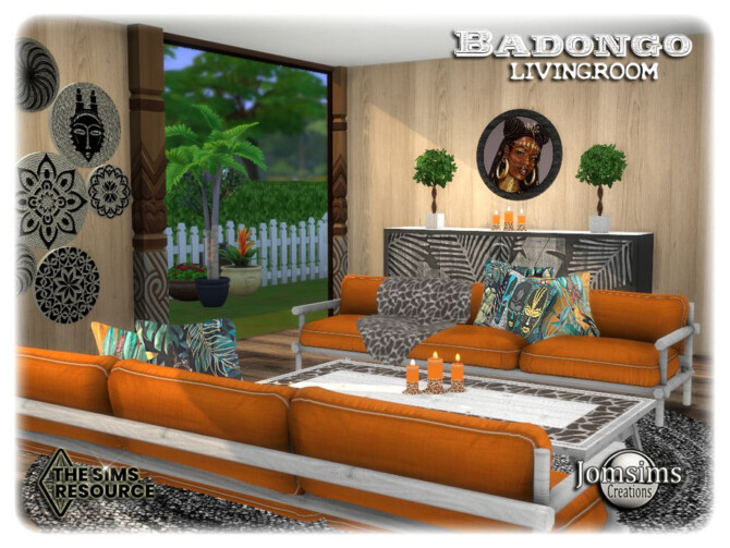 Sims 4 Badongo living room by jomsims at TSR