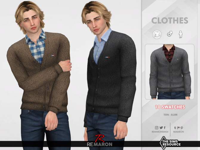 Sims 4 Cardigan 01 for Male Sim by remaron at TSR
