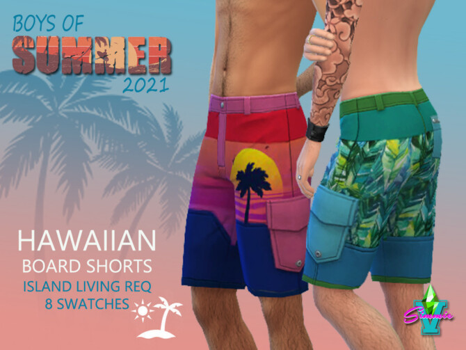 Sims 4 BoS Hawaiian Board Shorts by SimmieV at TSR