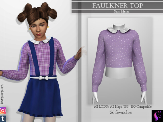 Sims 4 Faulkner Top by KaTPurpura at TSR