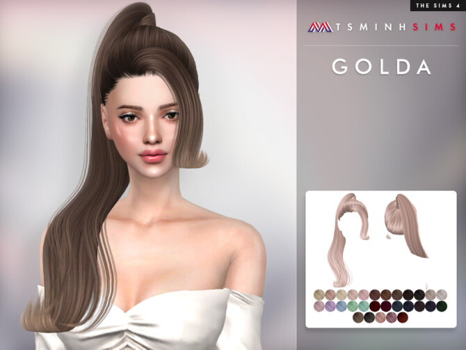 Sims 4 Hair Golda by TsminhSims at TSR