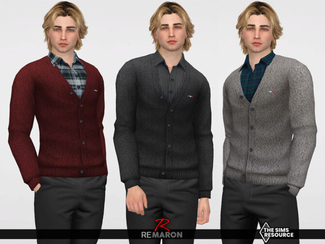 Cardigan 01 for Male Sim by remaron at TSR » Sims 4 Updates