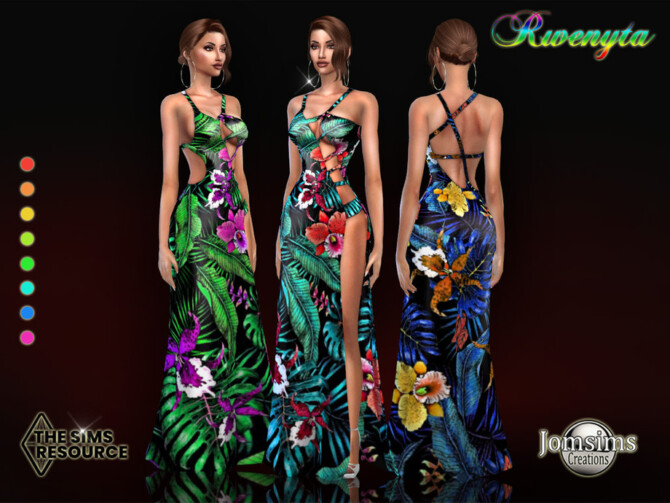 Sims 4 Rwenyta dress by jomsims at TSR