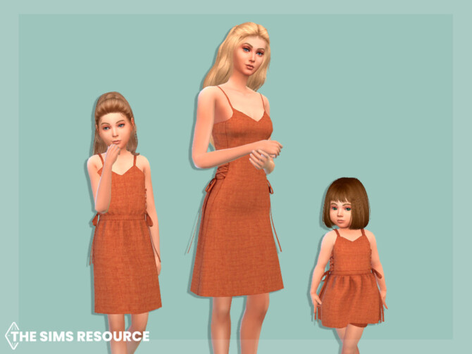 Sims 4 Linen sundress with ribbons Toddler by MysteriousOo at TSR