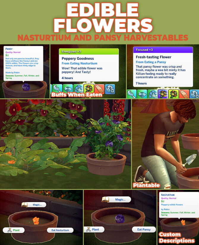 Sims 4 Nasturtium And Pansy Edible Flowers Harvestables at Mod The Sims 4