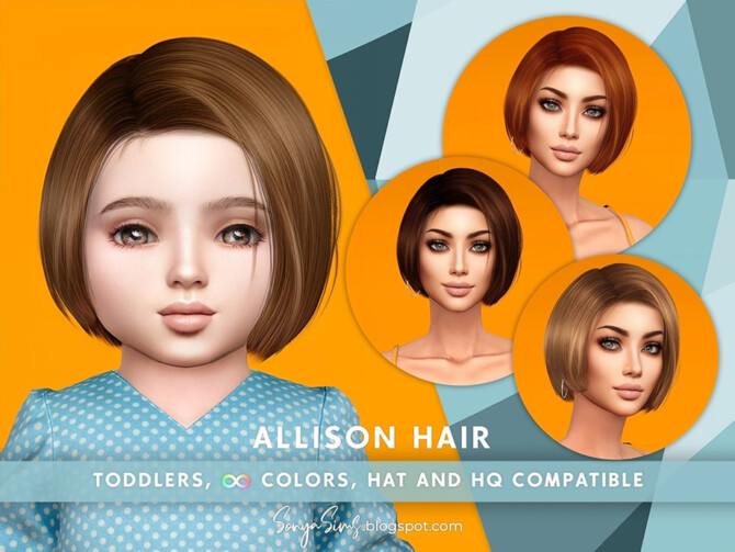 Sims 4 Allison Hair for TODDLERS by SonyaSimsCC at TSR