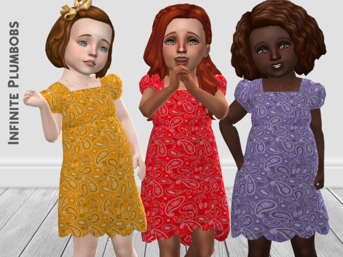 Sims 4 IP Toddler Paisley Dress by InfinitePlumbobs at TSR