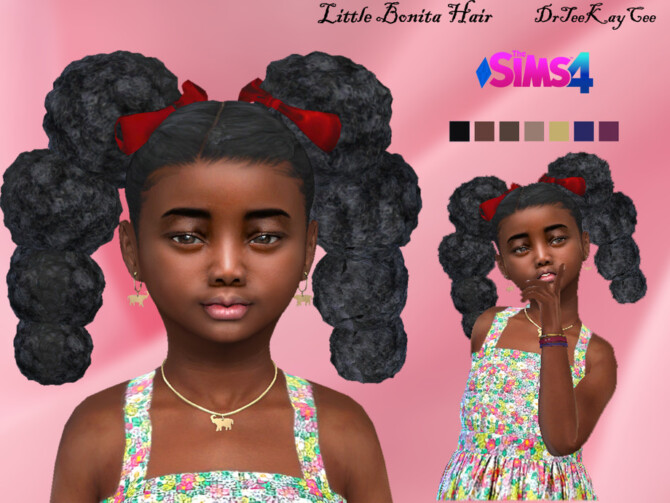 Sims 4 Little Bonita Hair by drteekaycee at TSR