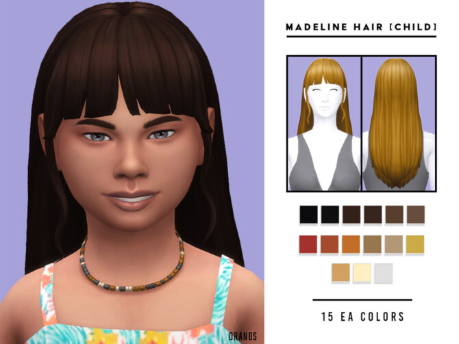 Sims 4 Madeline Hair [Child] by OranosTR at TSR