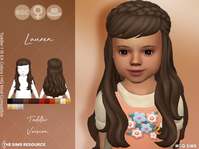 Sims 4 Lauren Hair Toddler by MSQSIMS at TSR