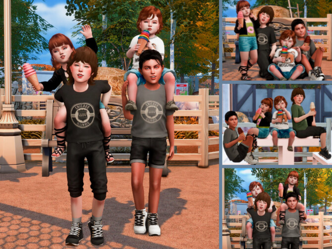 Sims 4 Fun afternoon with my cousins (p0ses) by couquett at TSR