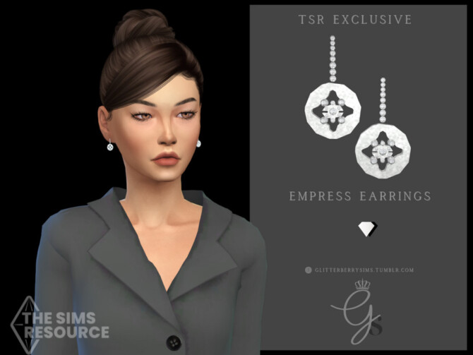 Sims 4 Empress Earrings by Glitterberryfly at TSR
