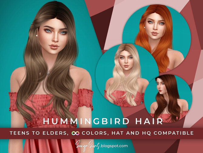 Sims 4 Hummingbird Hair by SonyaSimsCC at TSR