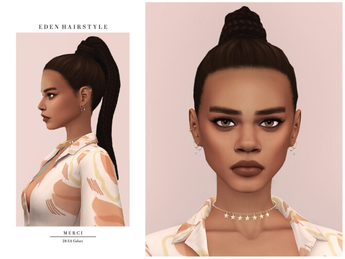 Sims 4 Eden Hairstyle by Merci at TSR