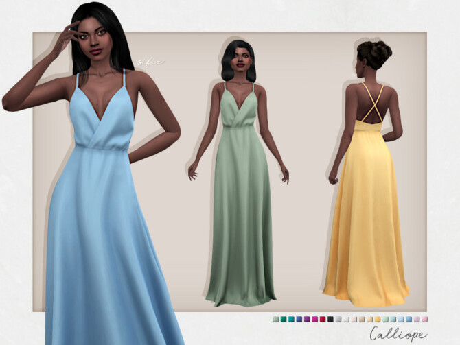 Sims 4 Calliope Dress by Sifix at TSR
