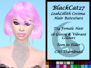 LeahLillith Cosima Hair Retexture by BlackCat27 at TSR