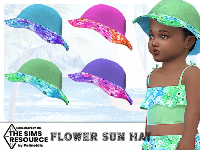 Sims 4 Flower Sun Hat by Pelineldis at TSR