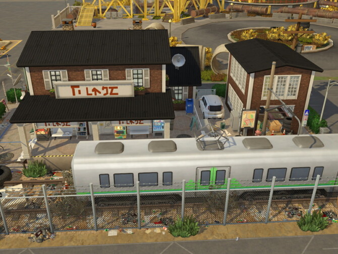 Sims 4 Shabby Train Station Apartment House by Flubs79 at TSR