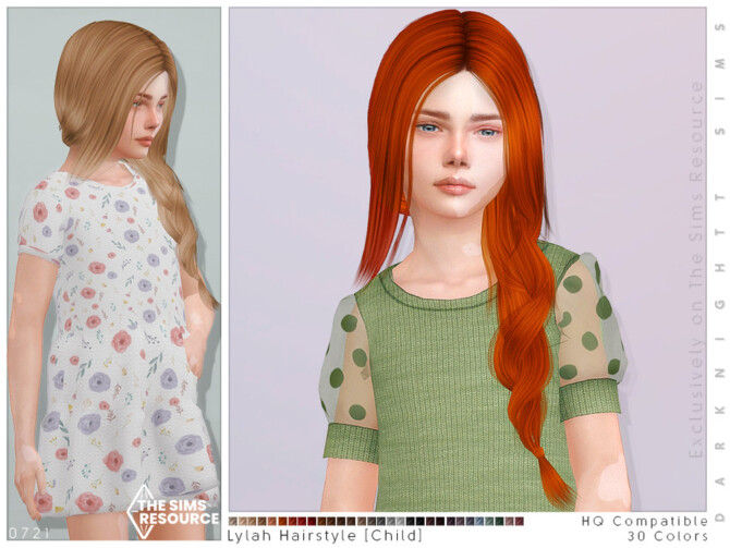 Sims 4 Lylah Hairstyle [Child] by DarkNighTt at TSR