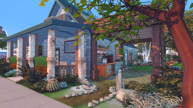 Sims 4 Oak Alcove Newcrest Retail Flower Shop at Mod The Sims 4