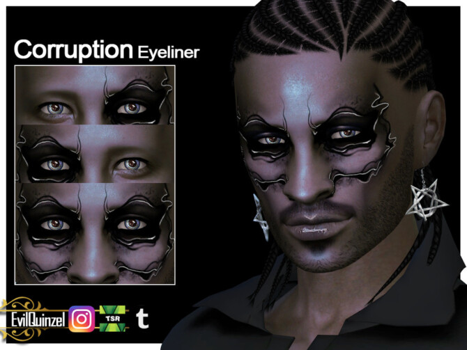 Sims 4 Corruption Eyeliner by EvilQuinzel at TSR