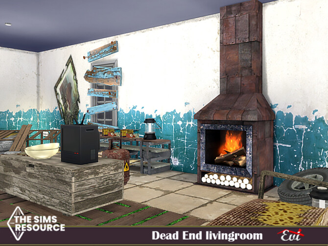 Sims 4 Dead End livingroom by evi at TSR