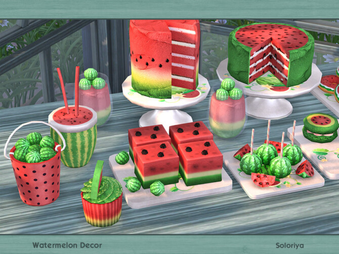 Sims 4 Watermelon Decor by soloriya at TSR