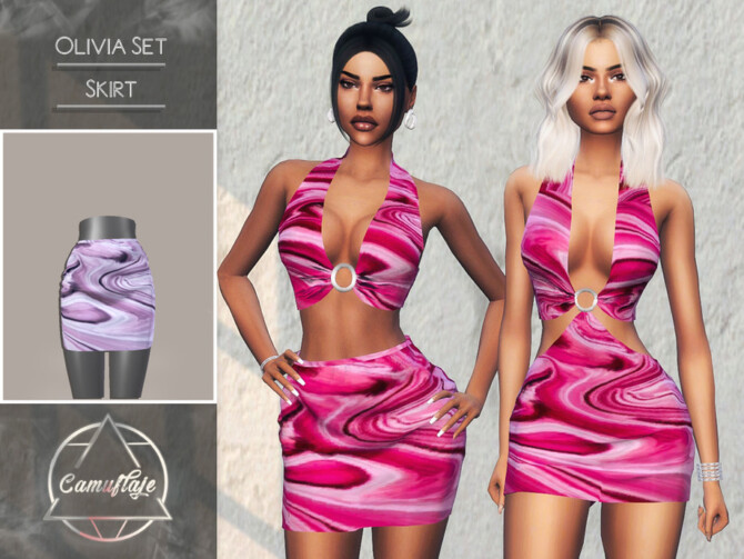 Sims 4 Olivia Set Skirt by Camuflaje at TSR