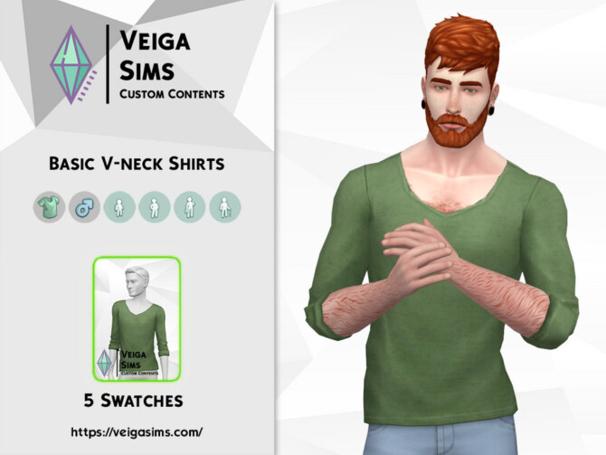 Sims 4 Basic V neck Shirts by David Mtv at TSR