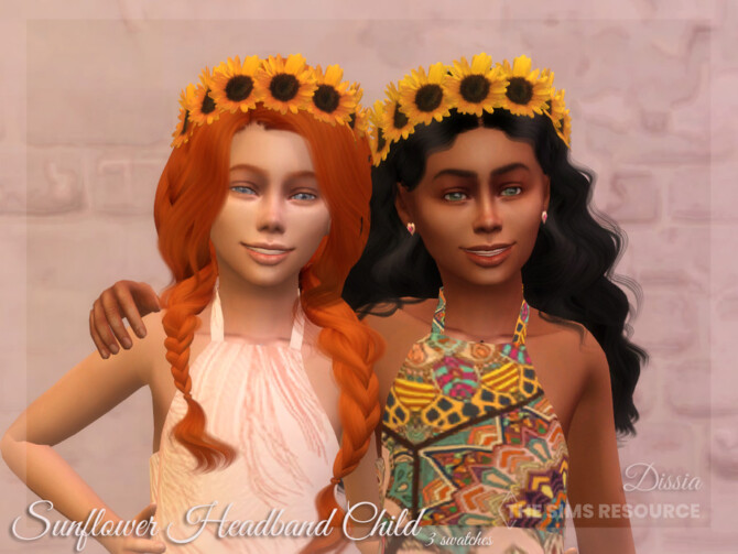 Sims 4 Sunflower Headband Child by Dissia at TSR
