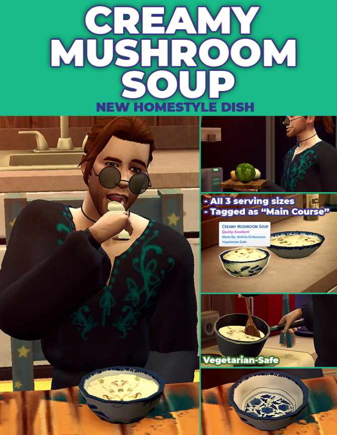 Sims 4 Cream Of Mushroom Soup Custom Recipe at TSR